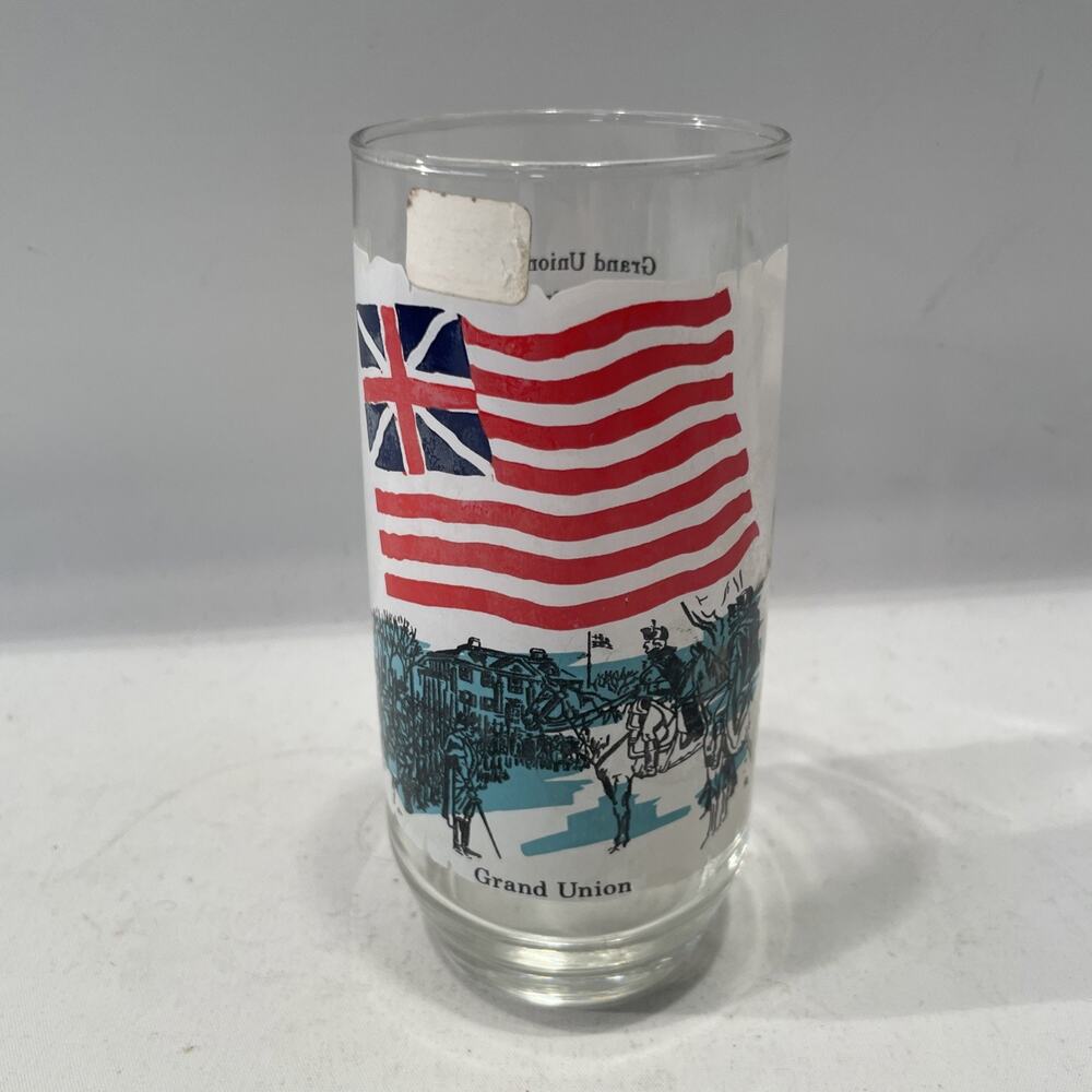 Vintage Early Flags of our Nation Grand Union Glass